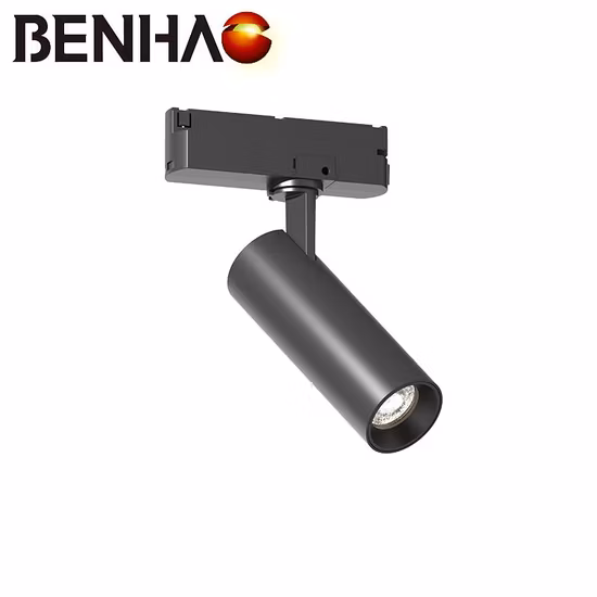 Le projecteur sur rail LED, en aluminium noir et blanc, peut pivoter à 350 °, peut être ajusté de haut en bas à 85 °, spot LED 12W 20W 30W